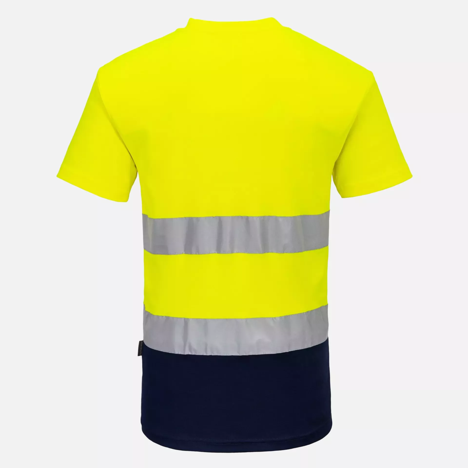 Portwest S173YNR, Hi-Vis Cotton Comfort Contrast T-Shirt S/S, Yellow/Navy, image 2
