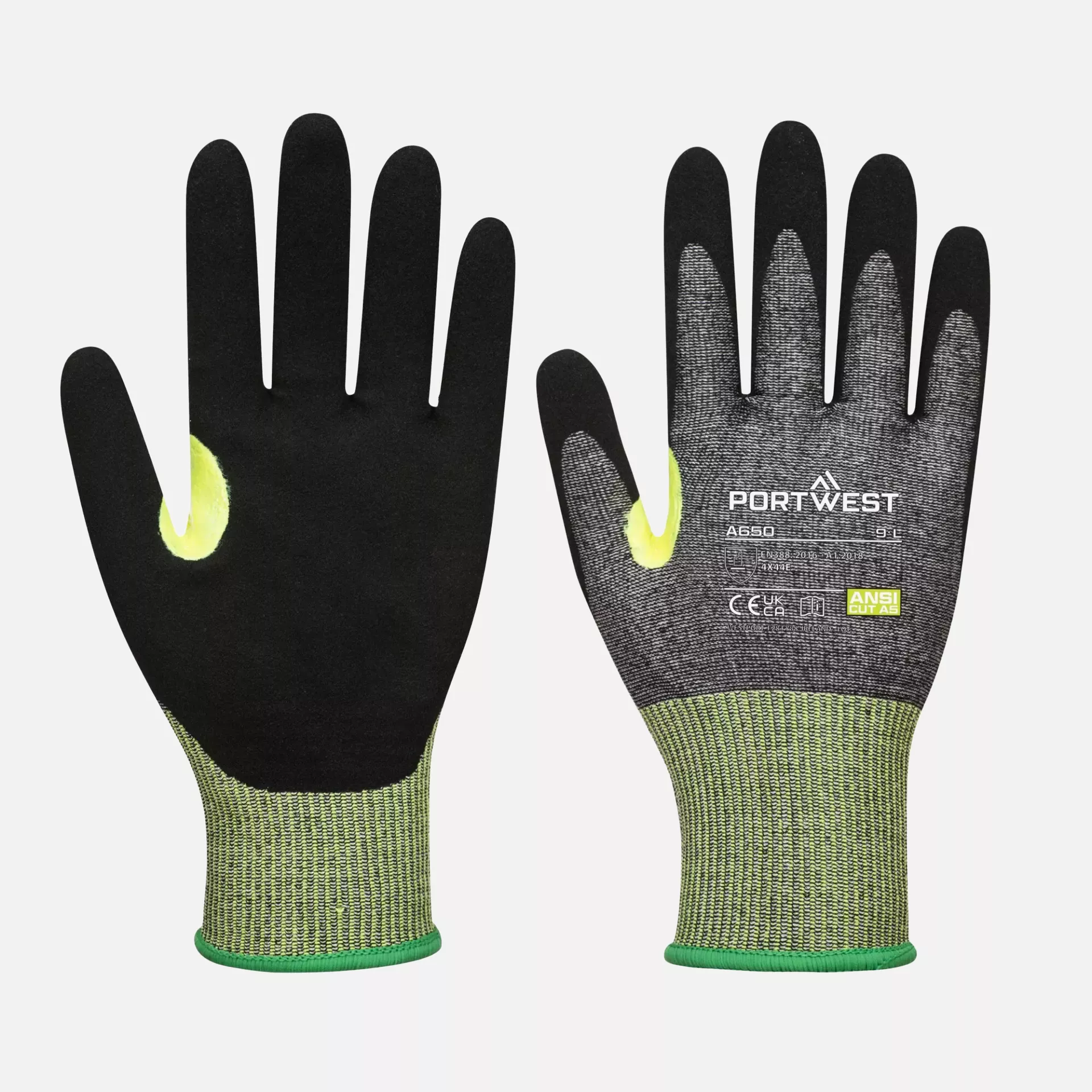 Portwest A650G8R, CS Cut E15 Nitrile Glove, Grey/Black, image 3