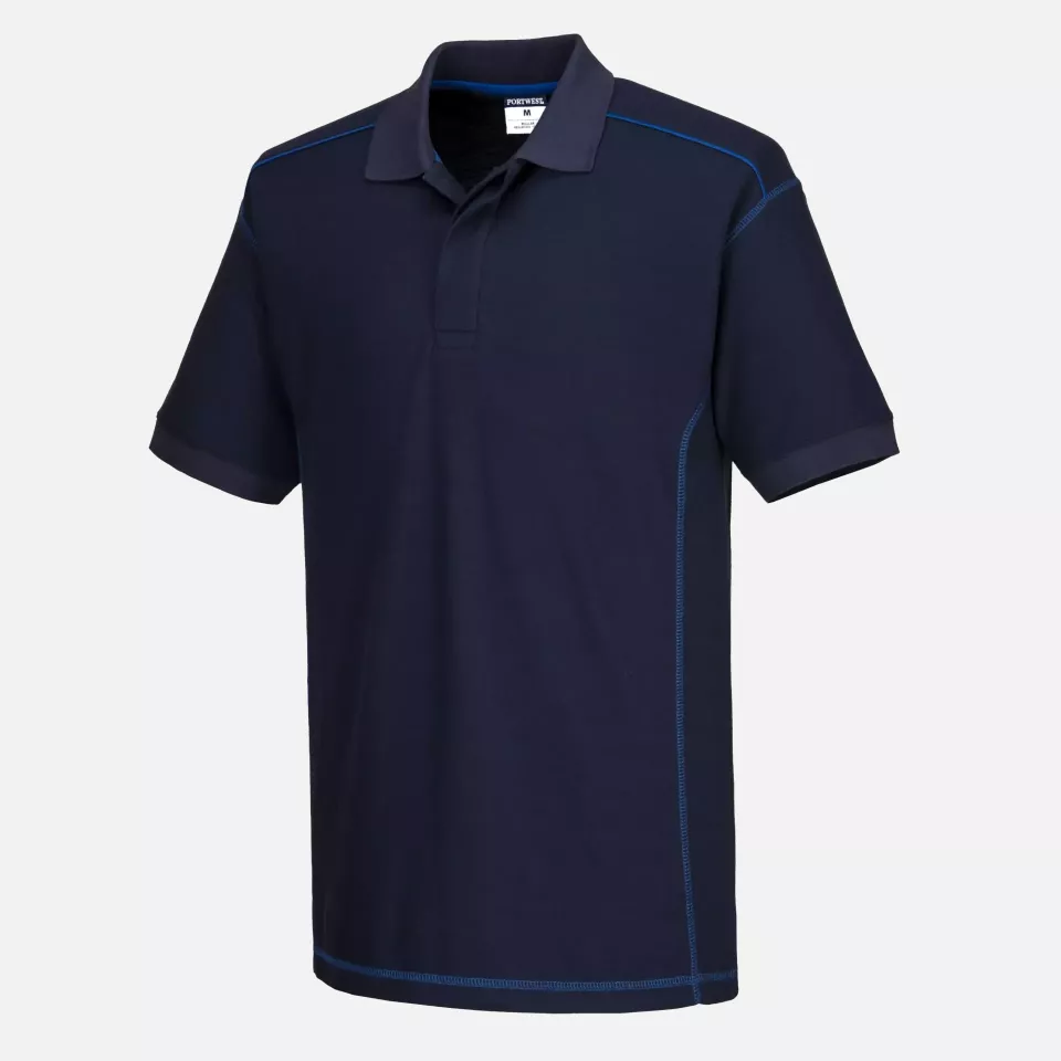 Portwest B218NRR, Essential Two Tone Polo Shirt, Navy/Royal, image 2, gallery thumbnail
