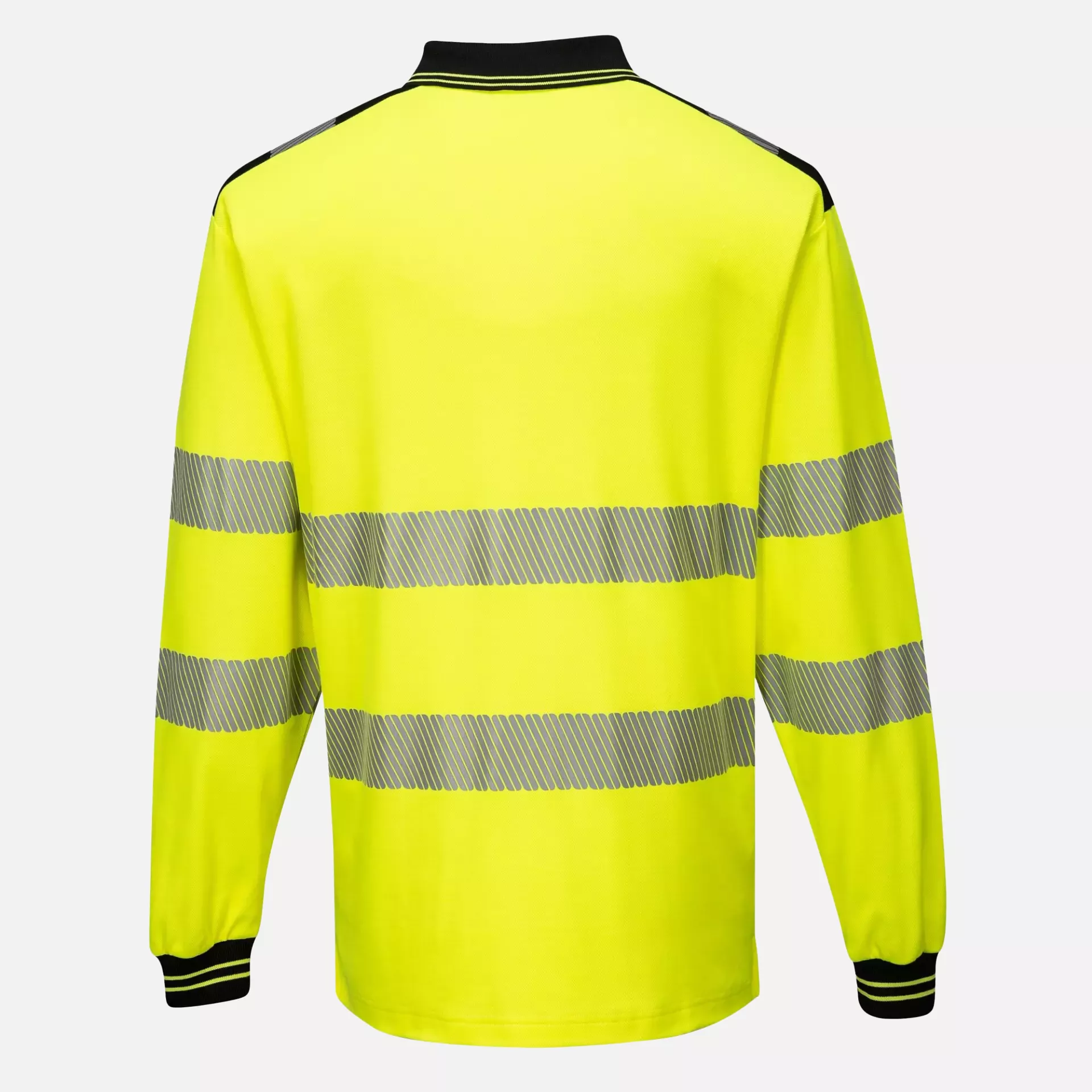 Portwest T184YBR, PW3 Hi-Vis Cotton Comfort Polo Shirt L/S, Yellow/Black, image 2