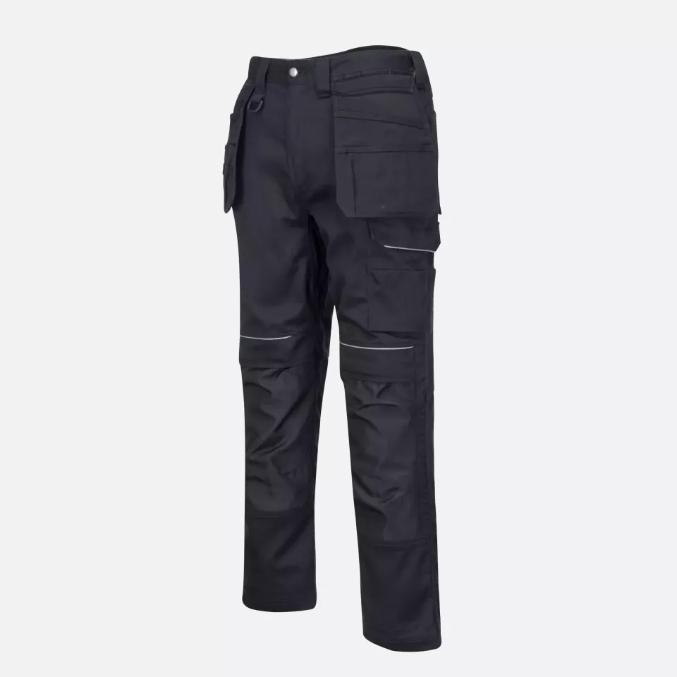 Portwest PW347BKR, PW3 Cotton Work Holster Trousers, Black, image 3, gallery thumbnail