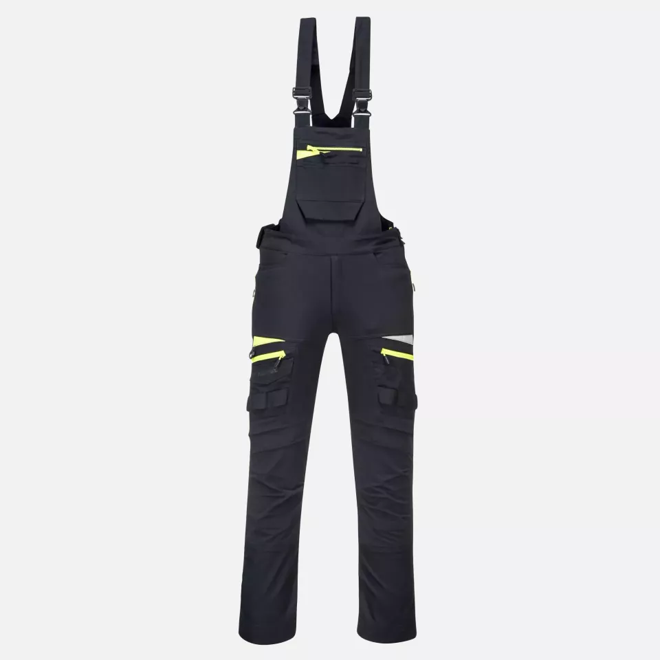 Portwest DX441BKR, DX4 Work Bib and Brace, Black, image 1, gallery thumbnail