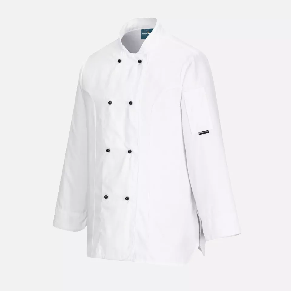 Portwest C837WHR, Chef's Women's MeshAir Rachel Jacket L/S, White, image 3, gallery thumbnail