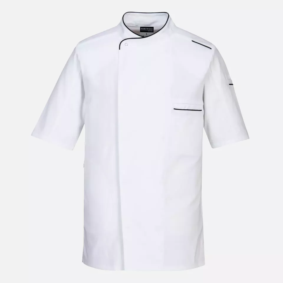 Portwest C735WHR, Chef's MeshAir Pro Surrey Jacket S/S, White, image 1, gallery thumbnail