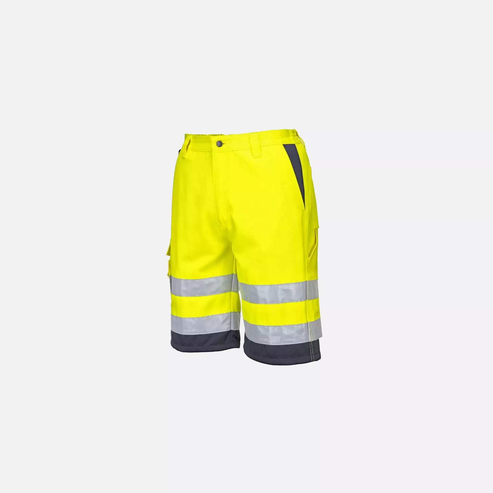 Portwest L043YNR, Hi-Vis Lightweight Polycotton Shorts, Yellow/Navy, image 4