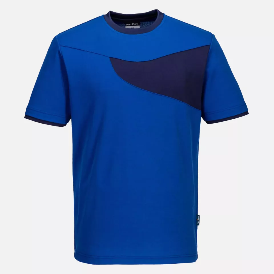 Portwest PW211RNA, PW2 Cotton Comfort T-Shirt S/S, Royal/Navy, image 1, gallery thumbnail
