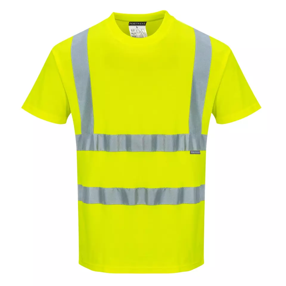 Portwest S170YER, Hi-Vis Cotton Comfort T-Shirt S/S, Yellow, image 1, gallery thumbnail