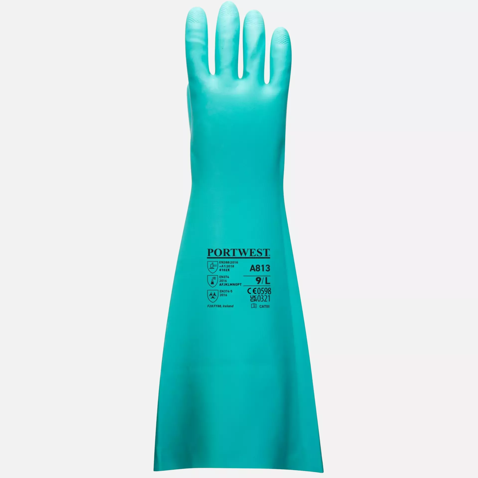 Portwest A813GNR, Extended Length Nitrile Gauntlet, Green, image 2
