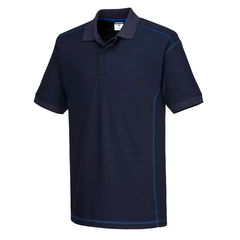Portwest B218NRR, Essential Two Tone Polo Shirt, Navy/Royal, image 2, gallery thumbnail