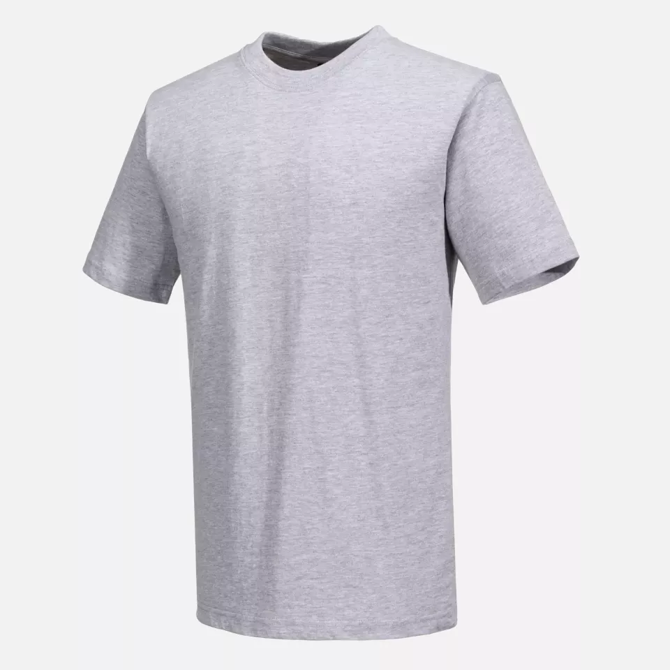 Portwest B195HGR, Turin Premium T-Shirt, Heather Grey, image 3, gallery thumbnail