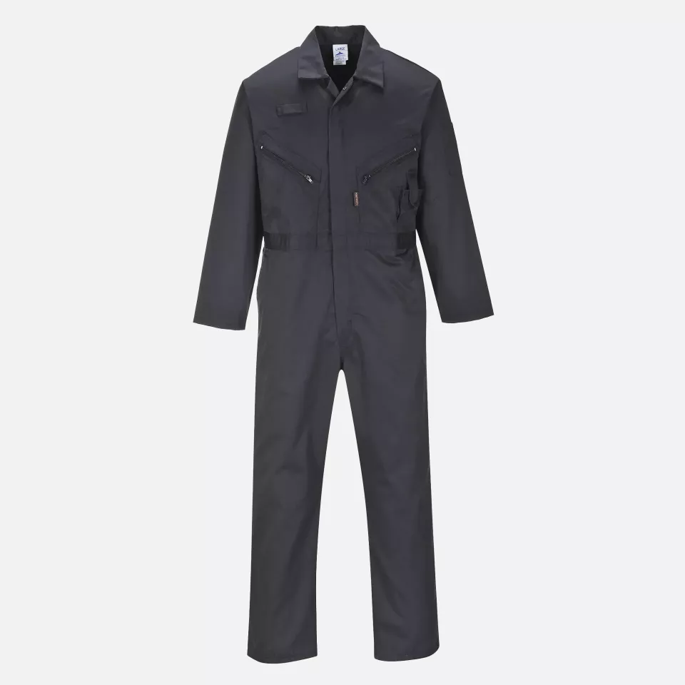 Portwest C813BKR, Liverpool Zip Coverall, Black, image 1, gallery thumbnail