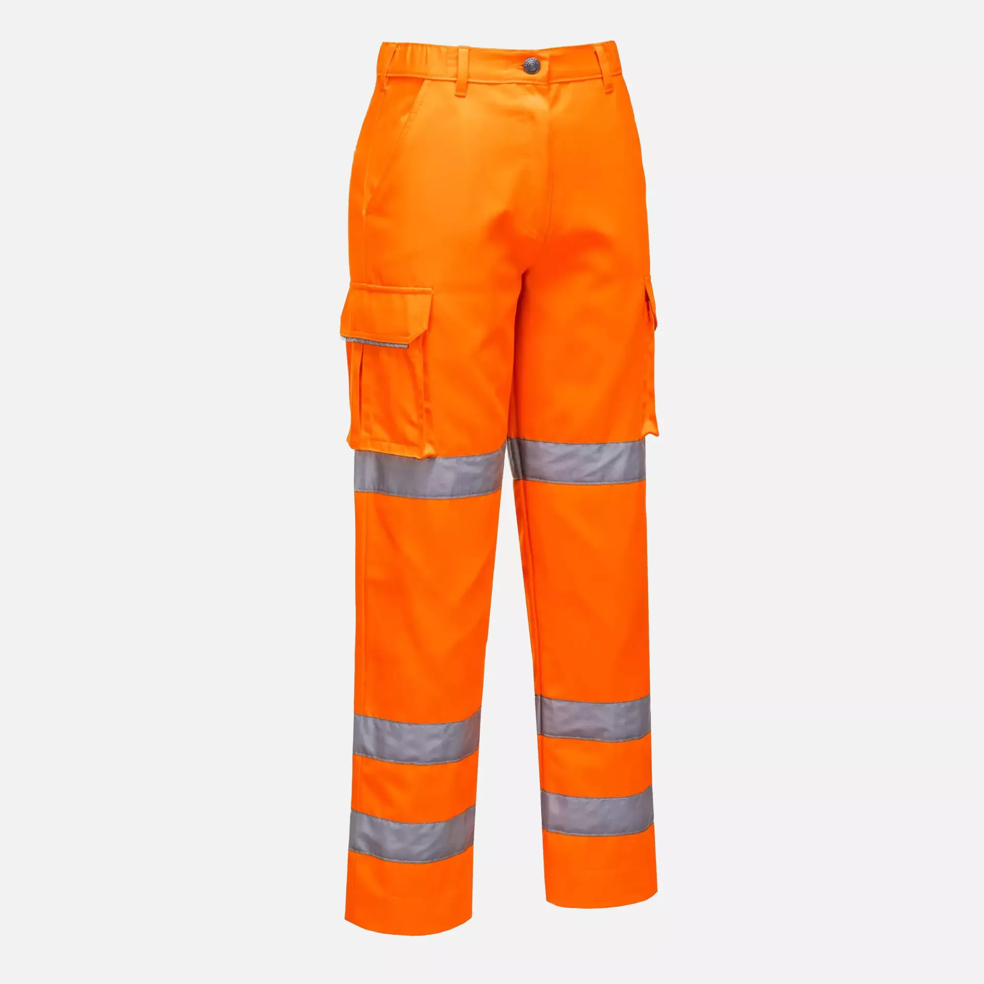 Portwest LW71ORR, Damen Warnschutz-Arbeitshose mit 3 Streifen, Orange, image 2