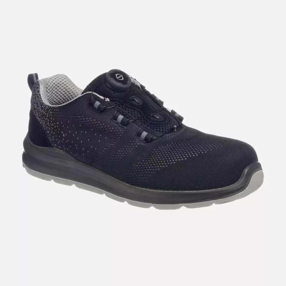 Portwest FT08BGY, Composite Wire Lace Safety Trainer Knit S1P, Black/Grey, image 1, gallery thumbnail