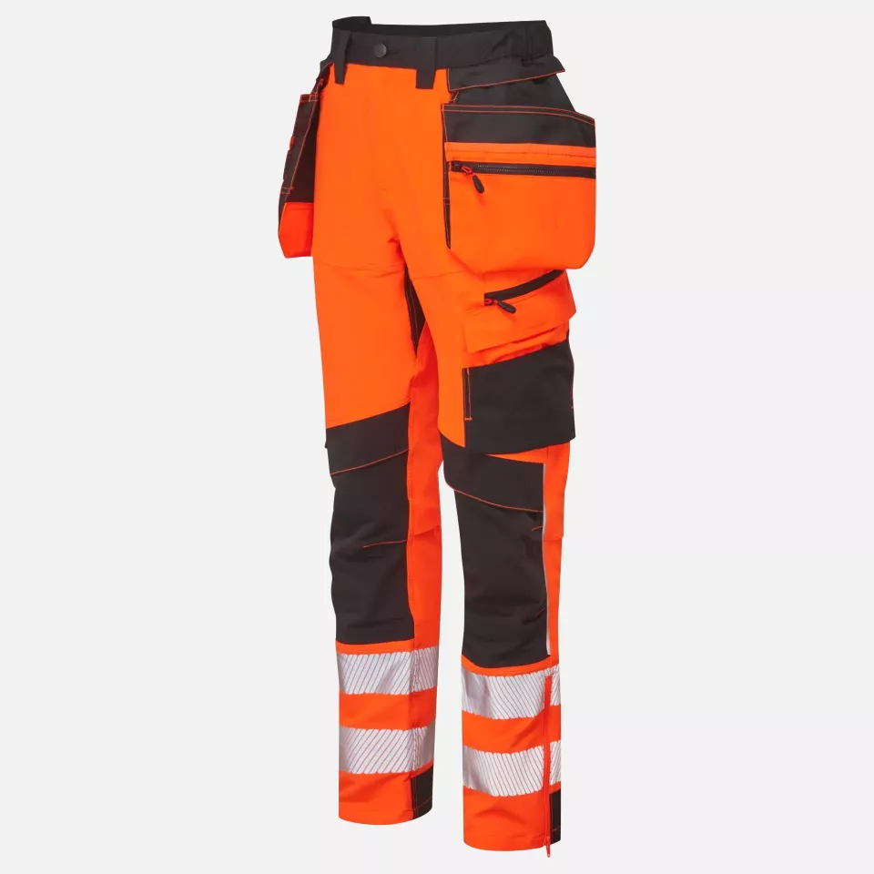 Portwest DX454OBR, DX4 Hi-Vis Detachable Holster Pocket Craft Trousers, Orange/Black, image 3, gallery thumbnail