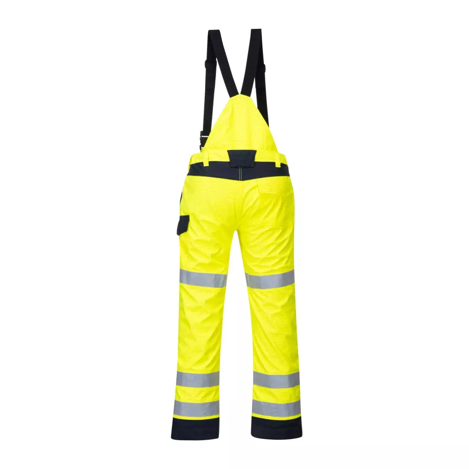 Portwest MV71YNR, Modaflame Rain Multi Norm Arc Trousers, Yellow/Navy, image 2, gallery thumbnail