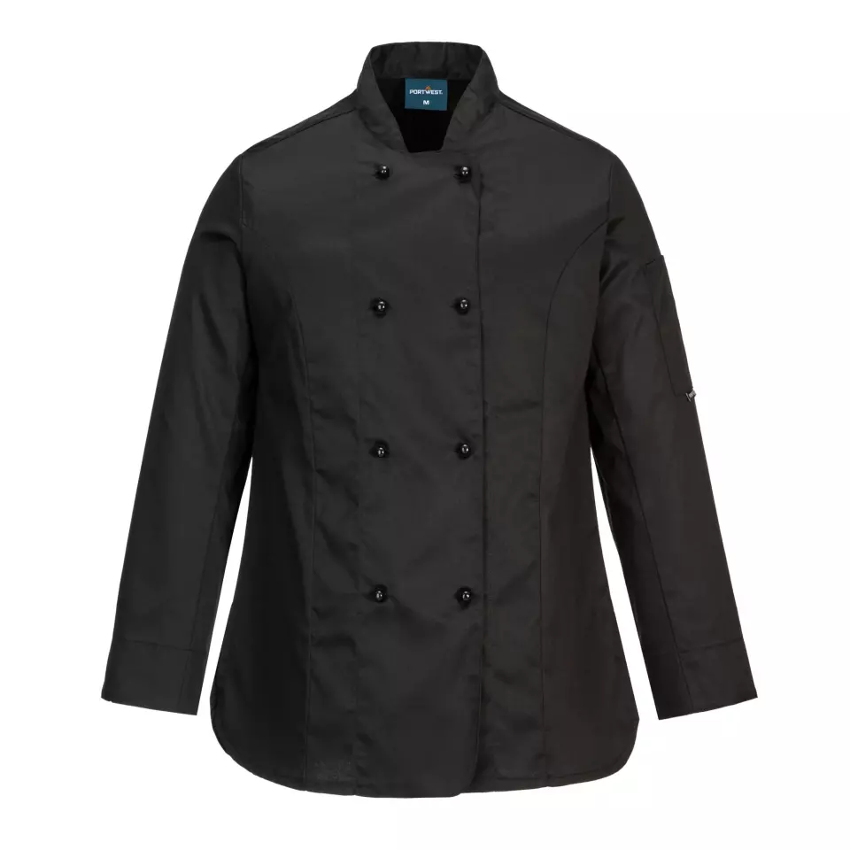Portwest C837BKR, Chef's Women's MeshAir Rachel Jacket L/S, Black, image 1, gallery thumbnail
