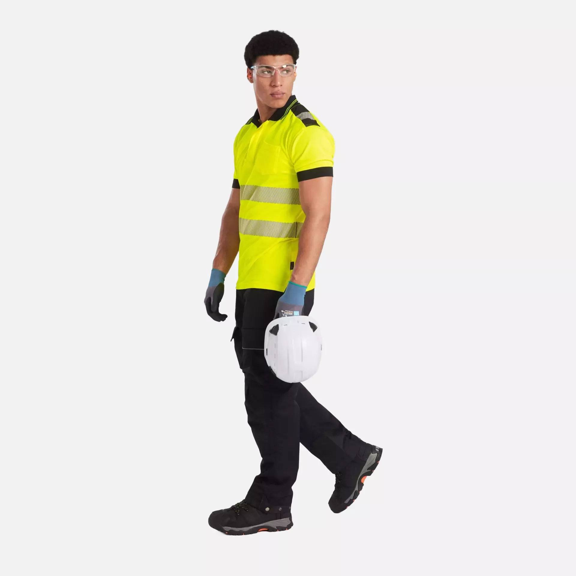 Portwest T180YBR, PW3 Hi-Vis Cotton Comfort Polo Shirt S/S, Yellow/Black, image 7