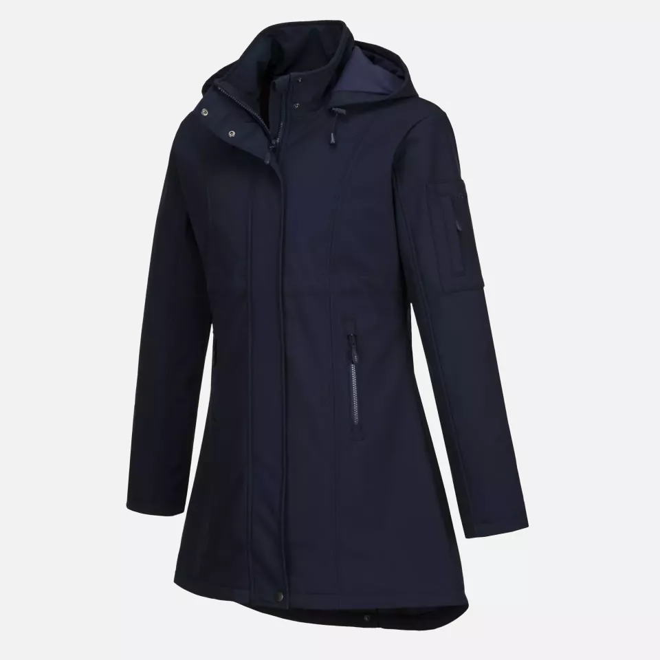 Portwest TK42NAR, Carla Women's Hooded Softshell Jacket (3L), Navy, image 5, gallery thumbnail