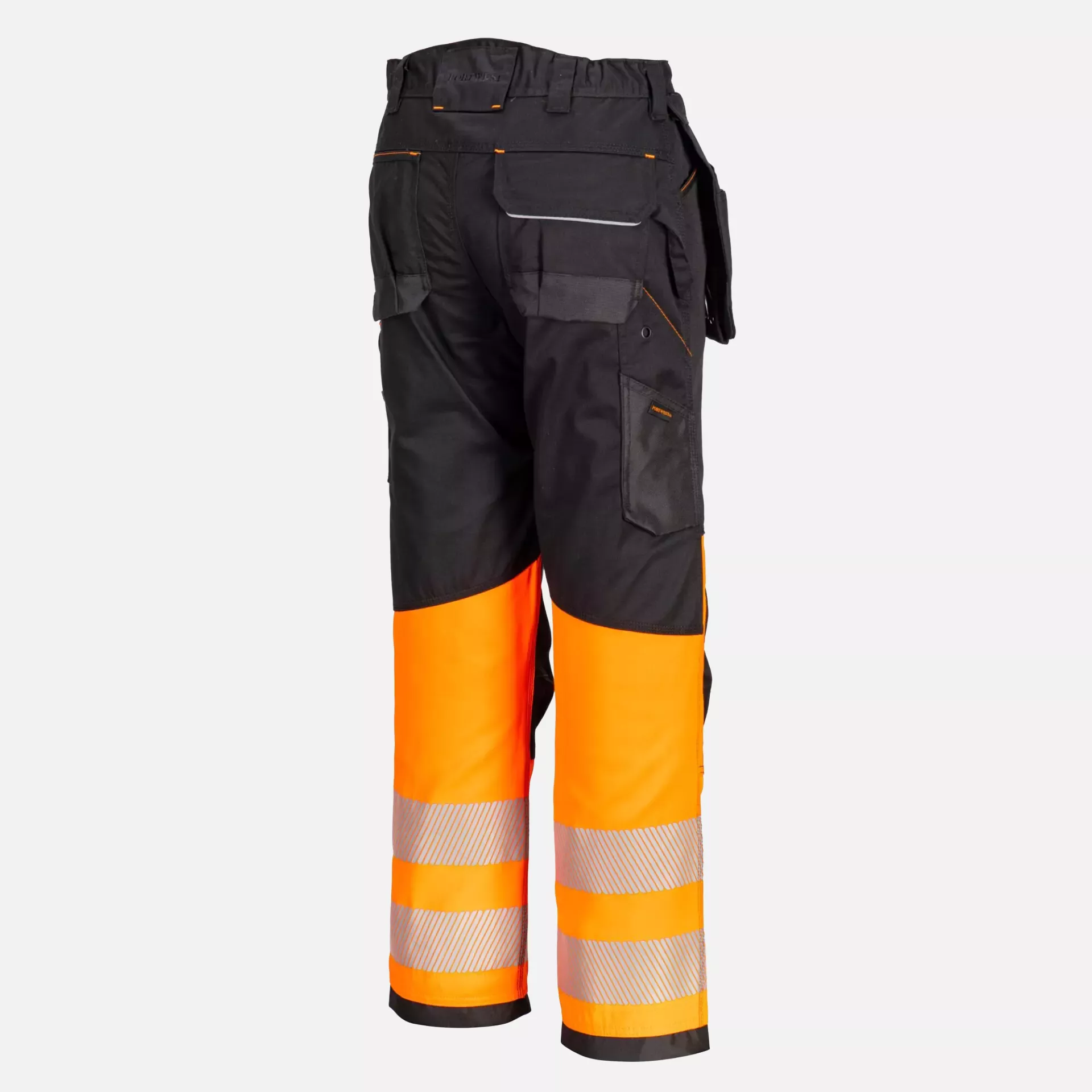 Portwest PW307OBR, PW3 Hi-Vis Class 1 Holster Pocket Trousers, Orange/Black, image 3