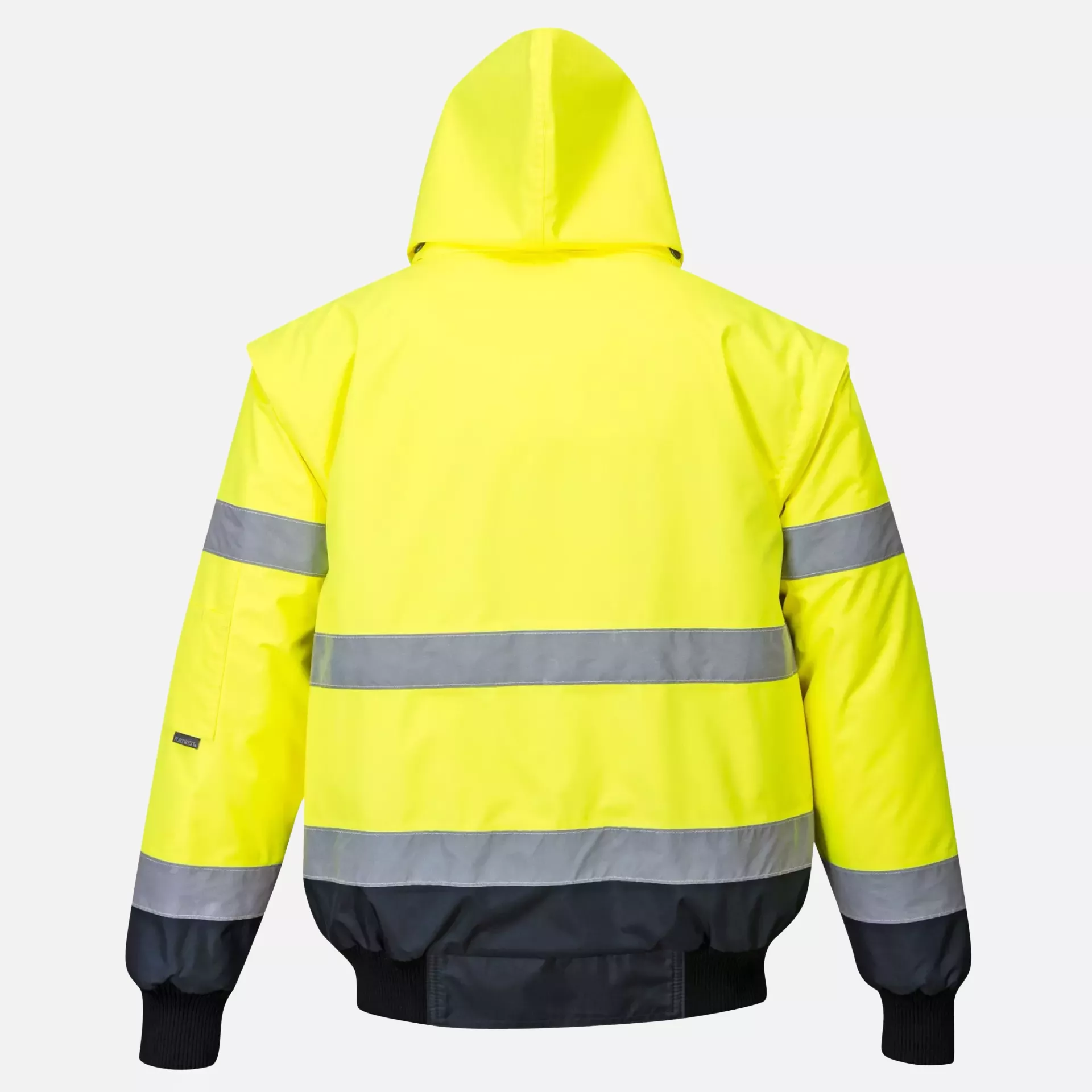Portwest C465YNR, Hi-Vis 3-in-1 Contrast Bomber Jacket, Yellow/Navy, image 2