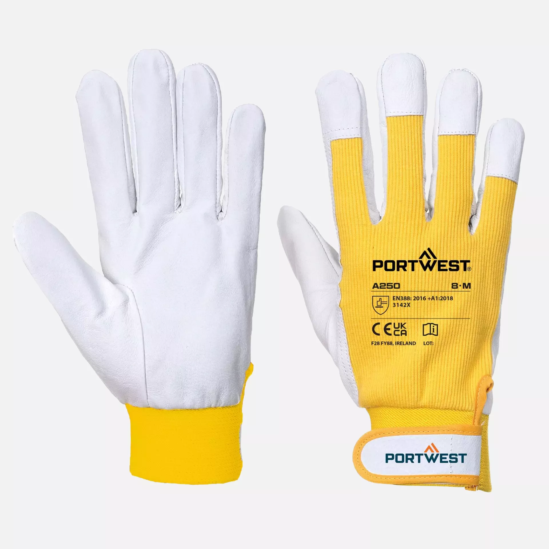 Portwest A250YER, Tergsus Glove, Size L, Yellow, image 2
