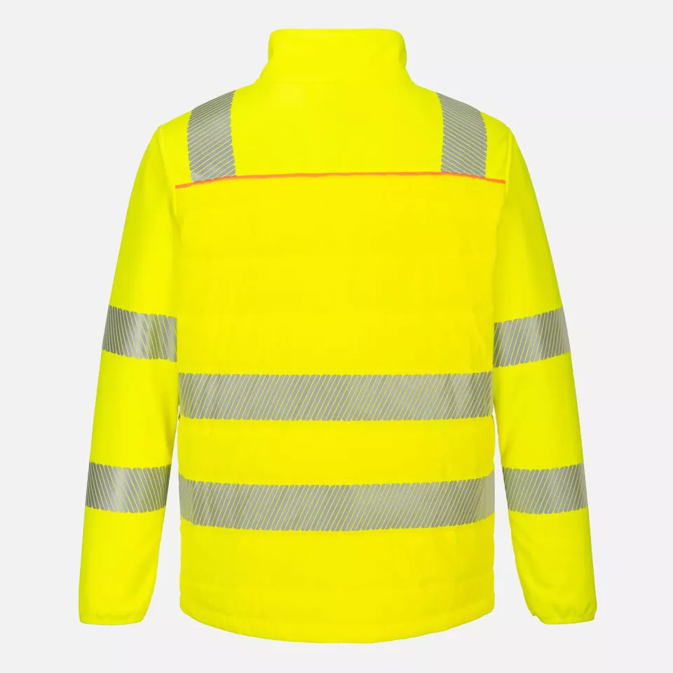 Portwest DX473YBR, DX4 Hi-Vis Hybrid Baffle Jacket, Yellow/Black, image 2, gallery thumbnail