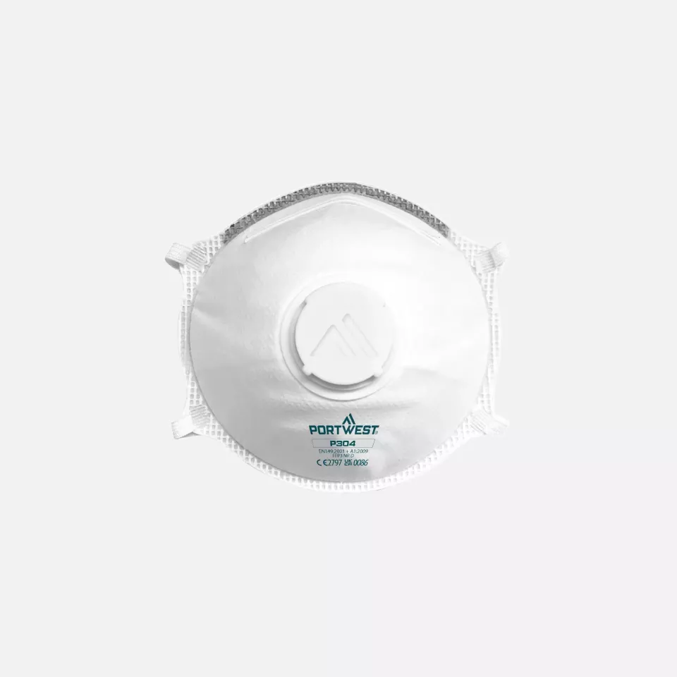 Portwest P304WHR, FFP3 Valved Dolomite Light Cup Respirator, White, image 1, gallery thumbnail
