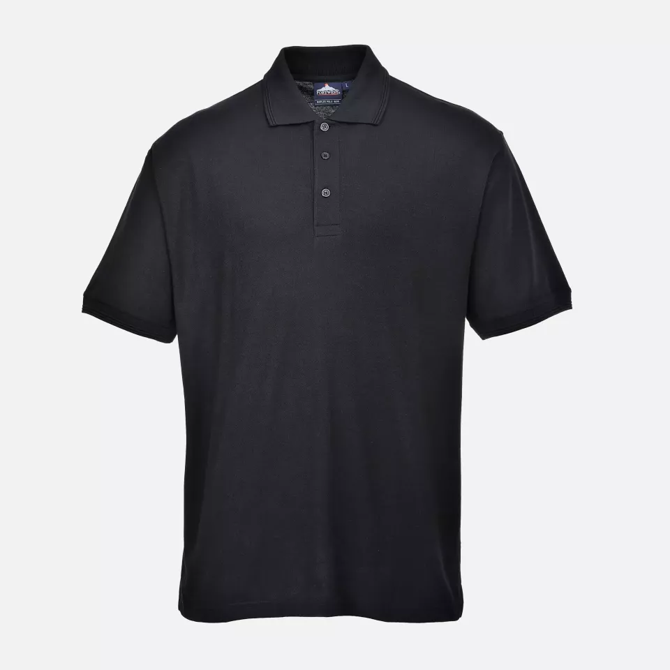 Portwest B210BKR, Naples Polo Shirt S/S, Black, image 1, gallery thumbnail