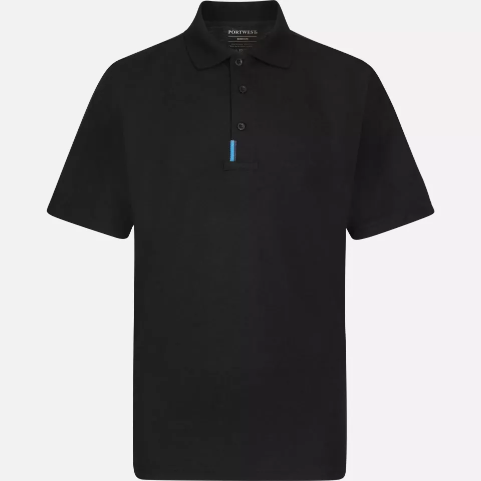 Portwest T720BKR, WX3 Polo Shirt, Black, image 1, gallery thumbnail