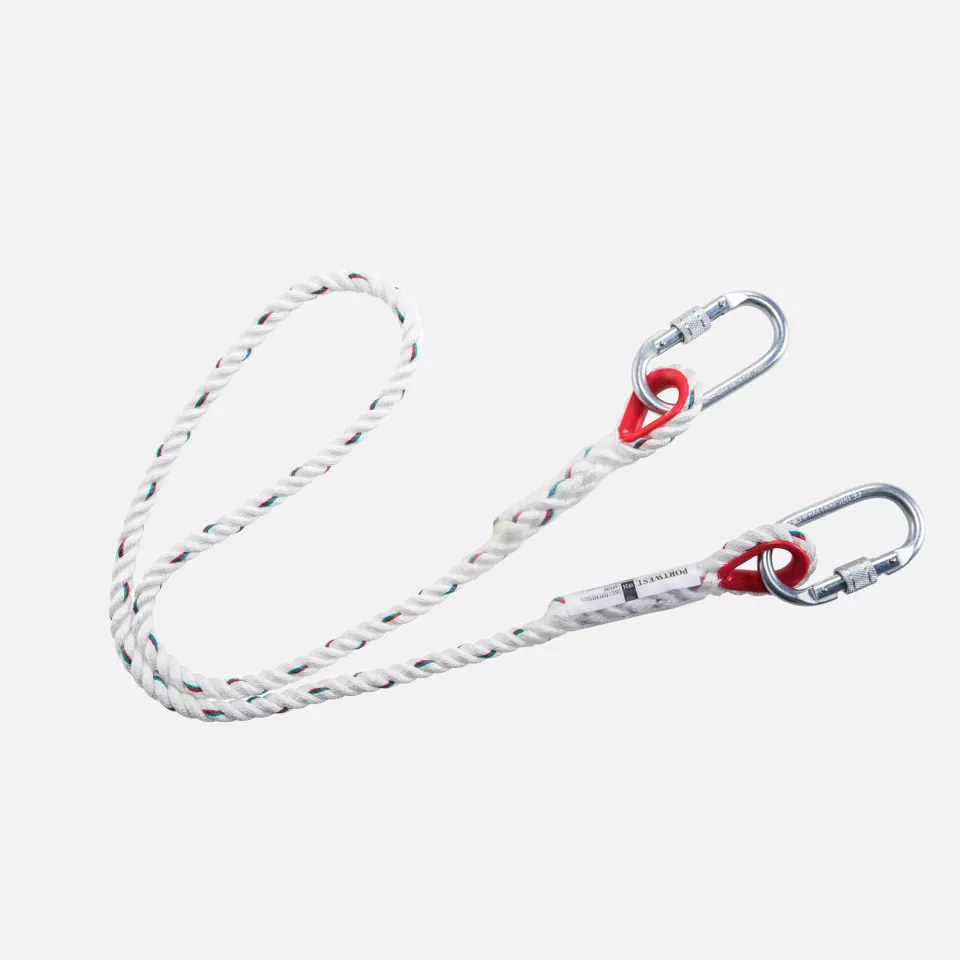 Portwest FP24WHR, Single Rope 1.5m Restraint Lanyard, White, image 1, gallery thumbnail