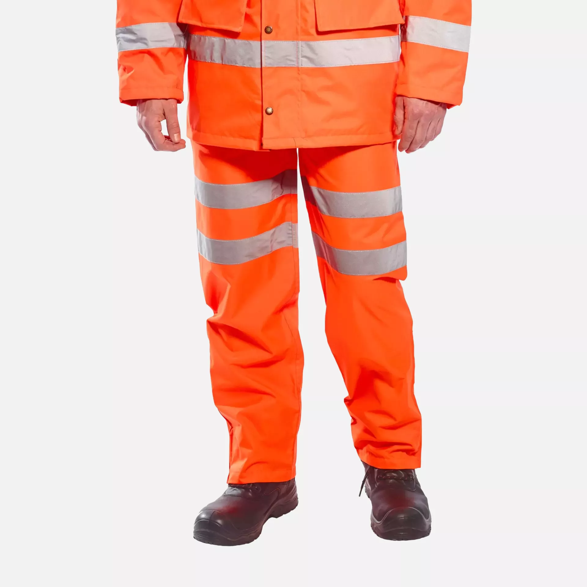 Portwest RT61ORR, Hi-Vis Breathable Rain Trousers, Orange, image 2