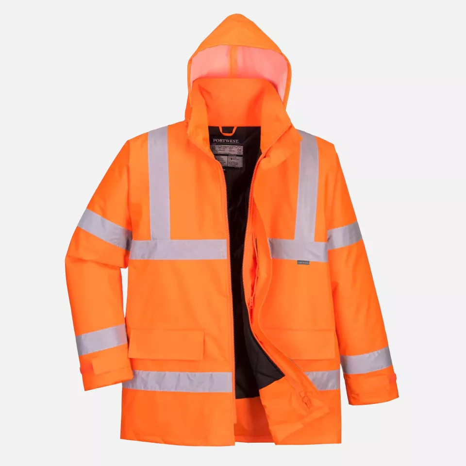 Portwest EC60ORR, Eco Hi-Vis Winter Jacket, Orange, image 4, gallery thumbnail