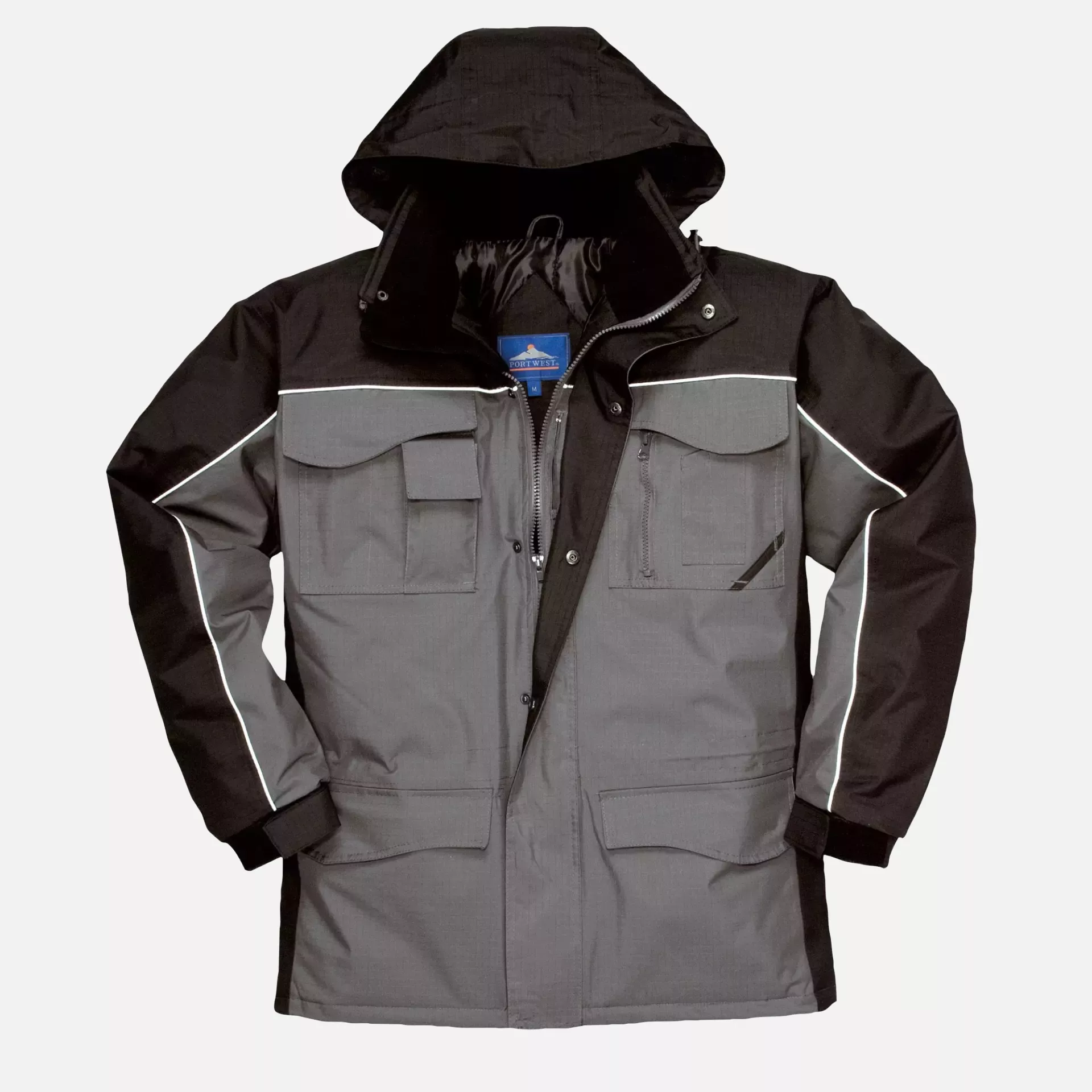 Portwest S562BYR, Ripstop Winter Jacket, Black/Grey, image 3