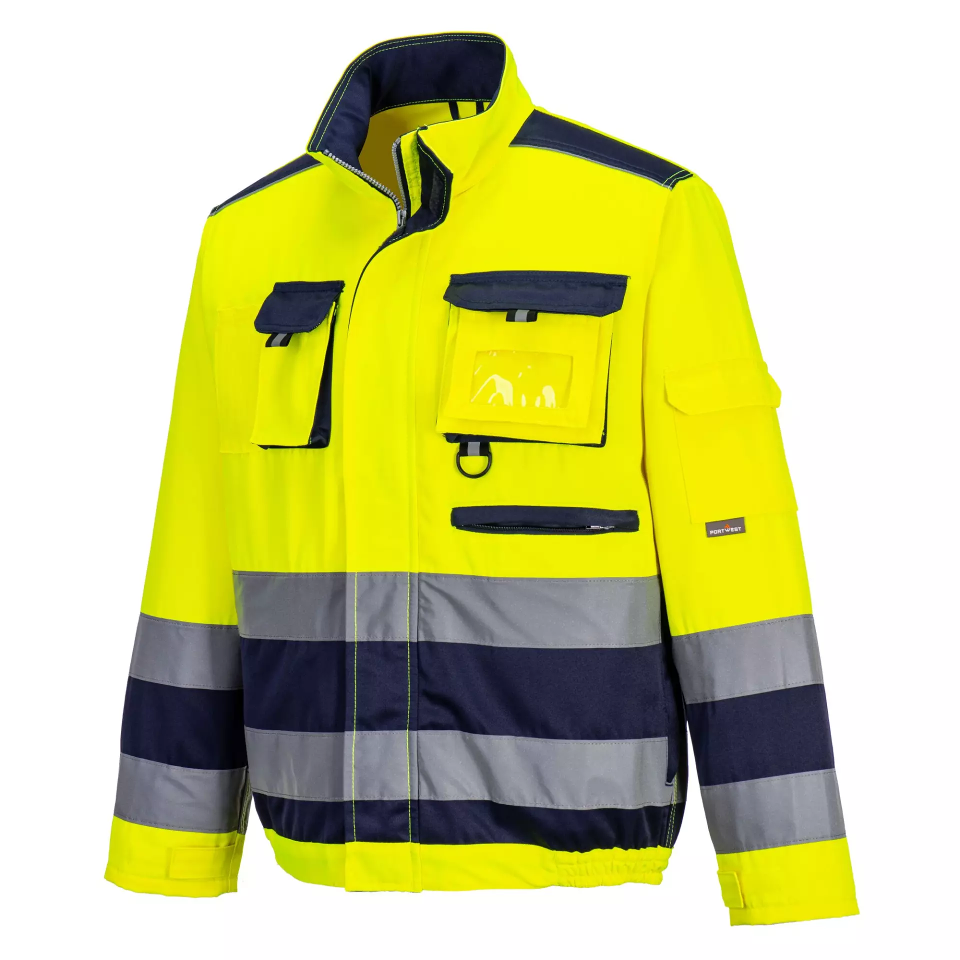 Portwest TX50YNR, Lille Hi-Vis Contrast Bomber Jacket, Yellow/Navy, image 3