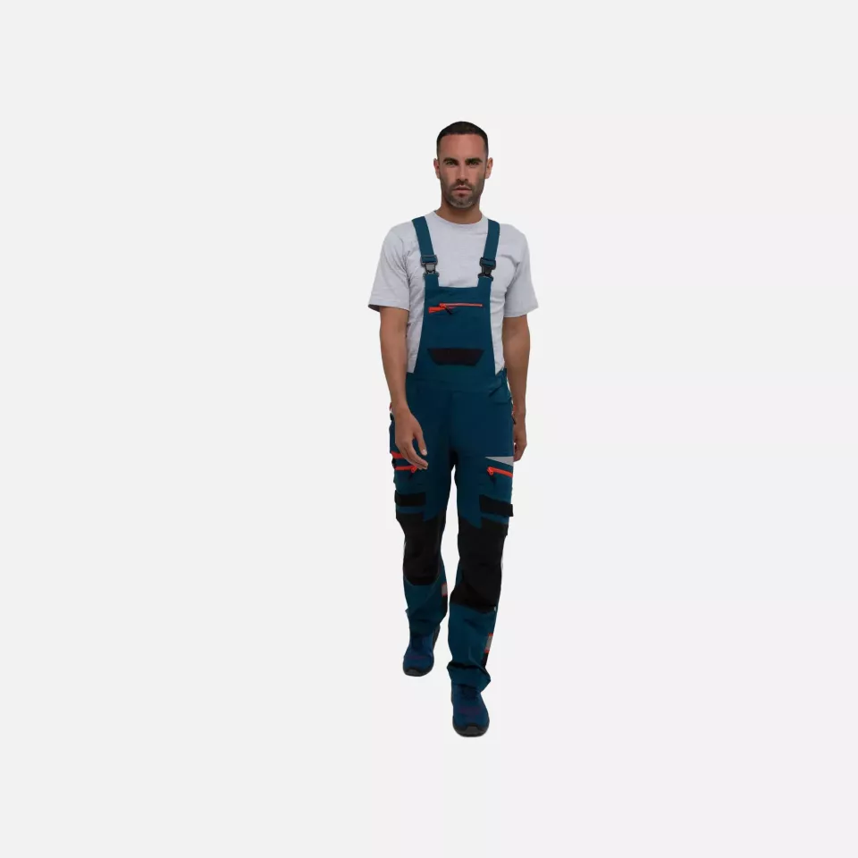 Portwest DX441MBR, DX4 Work Bib and Brace, Metro Blue, image 4, gallery thumbnail