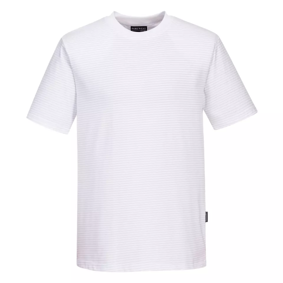 Portwest AS20WHR, Anti-Static ESD T-Shirt S/S, White, image 1, gallery thumbnail