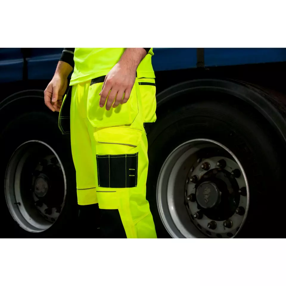 Portwest T501YBR, PW3 Hi-Vis Holster Pocket Work Trousers, Yellow/Black, image 10, gallery thumbnail