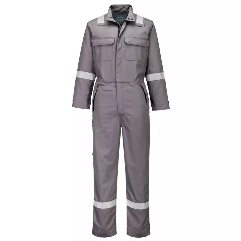 Portwest FR513GRR, Bizflame Work Chemical Resistant FR Coverall, Grey, image 1, gallery thumbnail