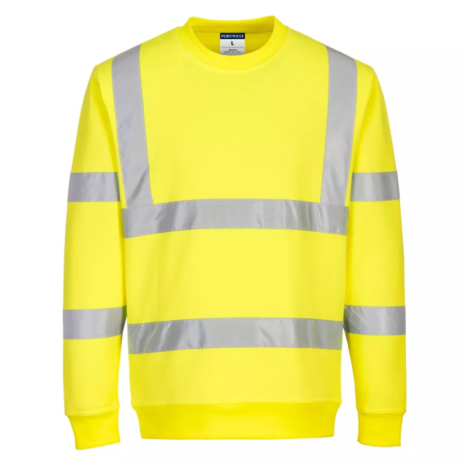Portwest EC13YER, Eco Hi-Vis Sweatshirt, Yellow, image 1, gallery thumbnail