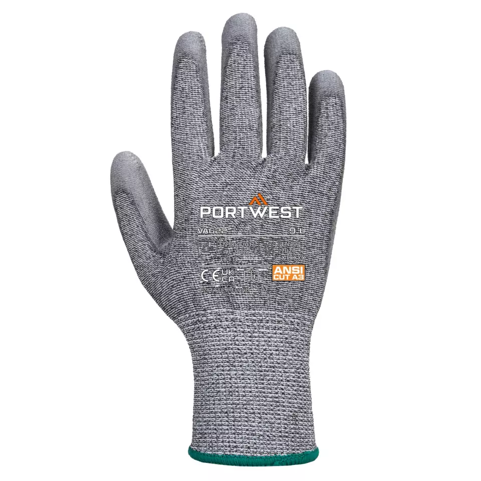 Portwest VA622G7R, Vending MR Cut PU Palm Glove, Grey, image 1, gallery thumbnail