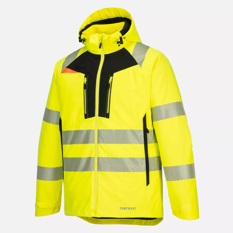 Portwest DX461YBR, DX4 Hi-Vis Winter Jacket, Yellow/Black, image 7, gallery thumbnail