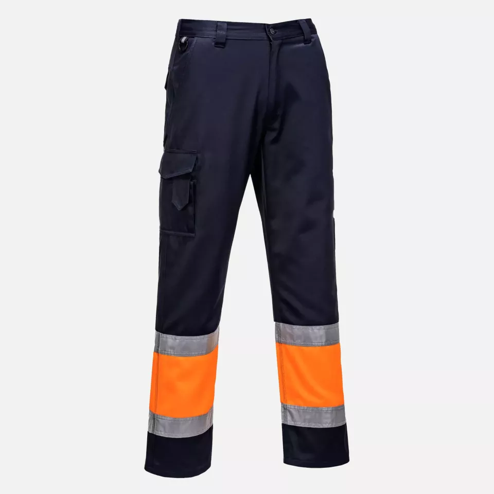 Portwest L049ONR, Leichte Warnschutz-Kontrast-Servicehose Klasse 1, Orange/Marine, image 1, gallery thumbnail