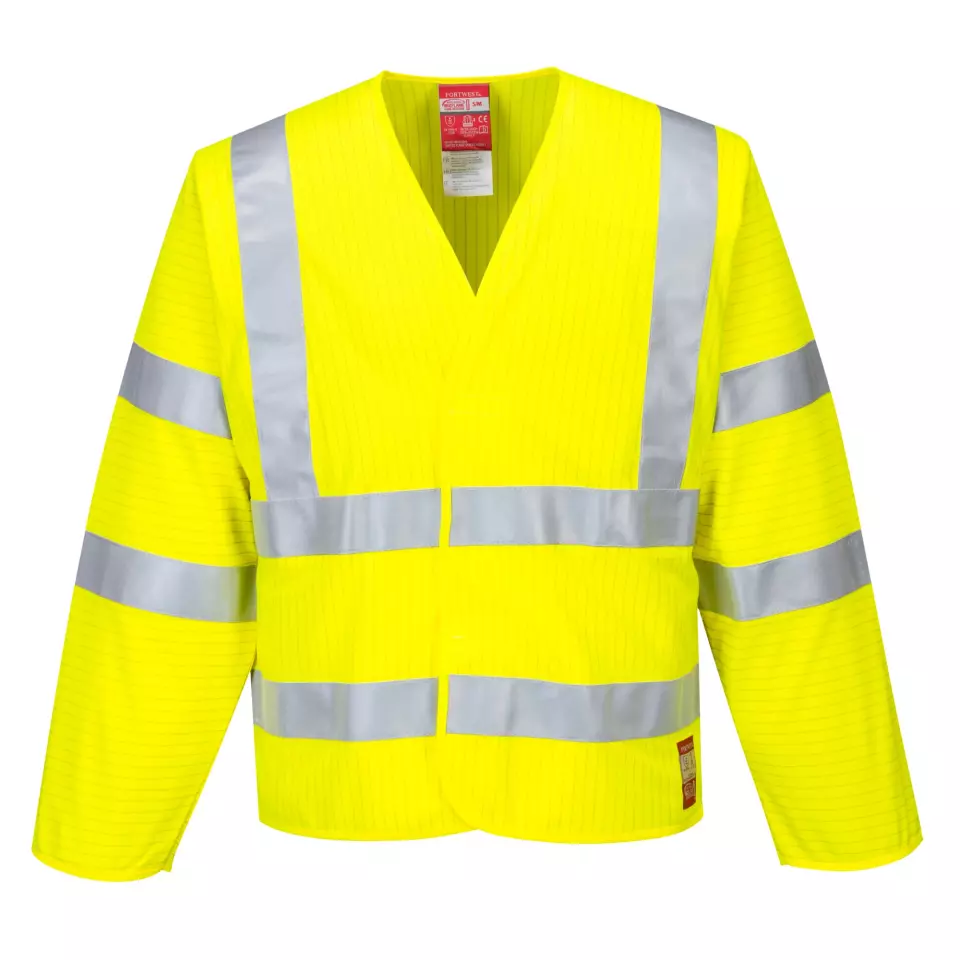Portwest FR85YER, Hi-Vis Anti Static Jacket - Flame Resistant, Yellow, image 1, gallery thumbnail