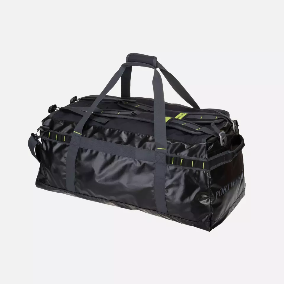 Portwest B950BKR, PW3 70L Water-Resistant Duffle Bag, Black, image 3, gallery thumbnail
