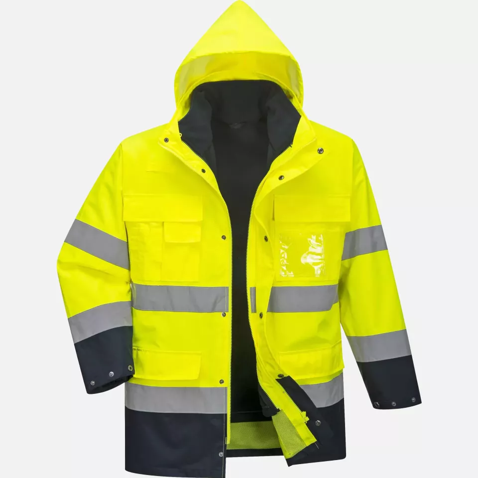Portwest S162YNR, Hi-Vis 3-in-1 Contrast Lite Jacket, Yellow/Navy, image 3, gallery thumbnail