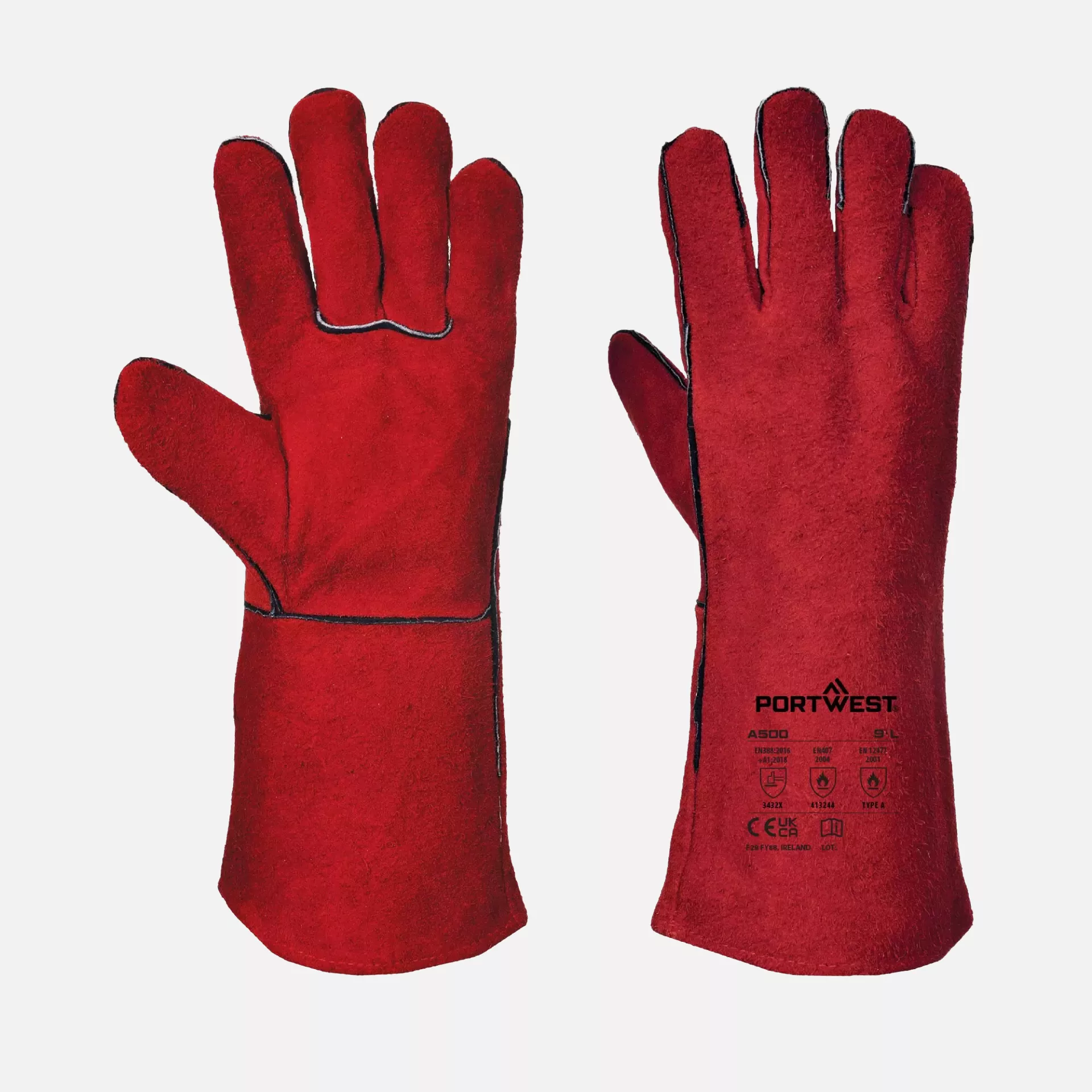 Portwest A500RER, Welders Gauntlet, Red, image 3