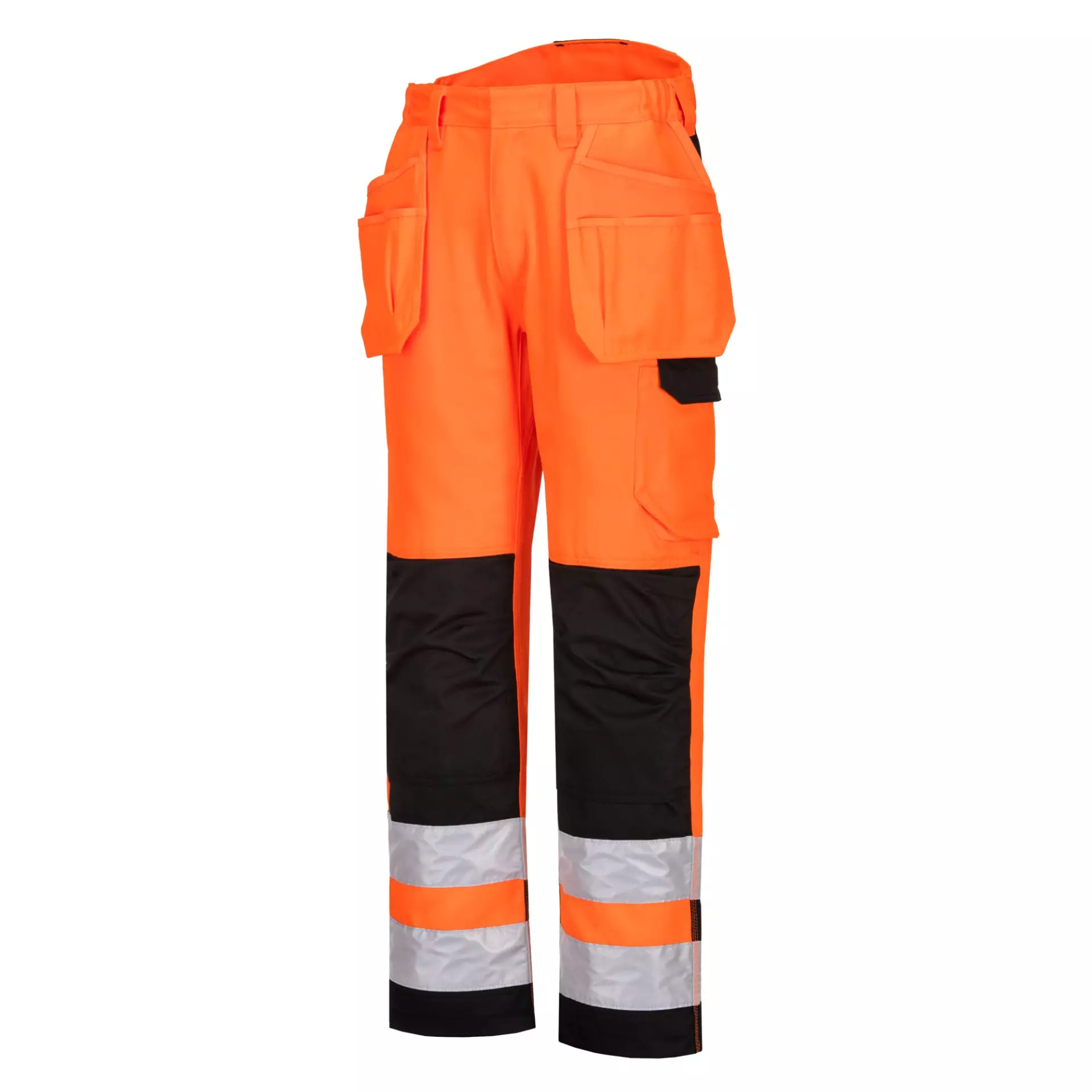 Portwest PW242OBR, PW2 Hi-Vis Holster Pocket Trousers, Orange/Black, image 9