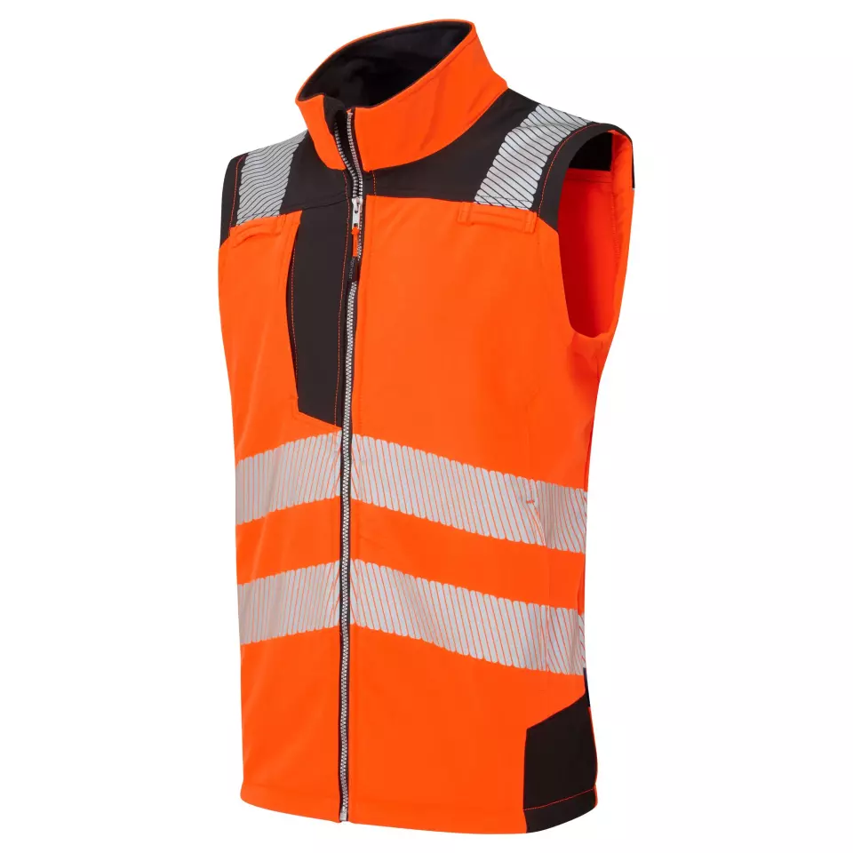 Portwest PW325OBR, Hi-Vis Softshell Gilet (3L), Orange/Black, image 2, gallery thumbnail