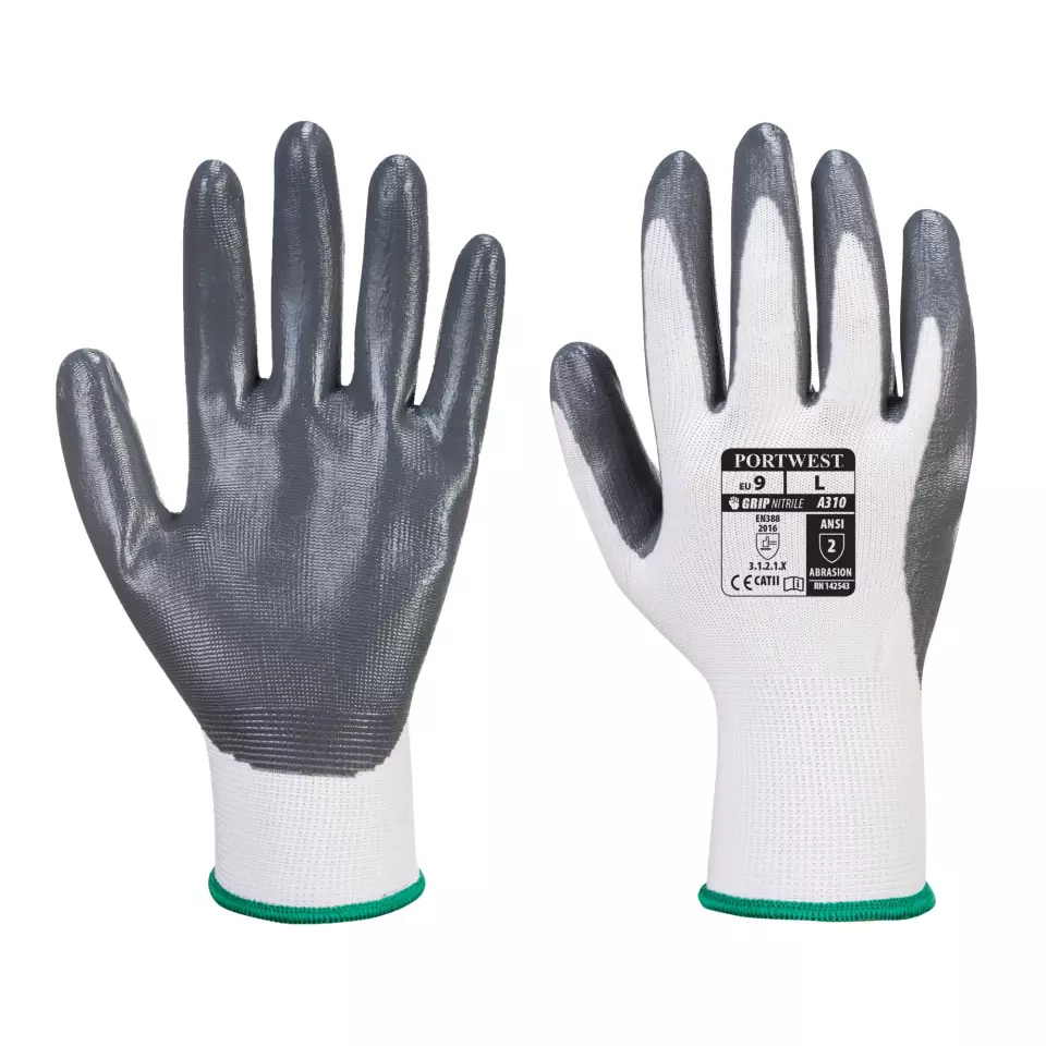 Portwest VA310W7R, Flexo Grip Nitrile Glove (Vending), White/Grey, image 1, gallery thumbnail