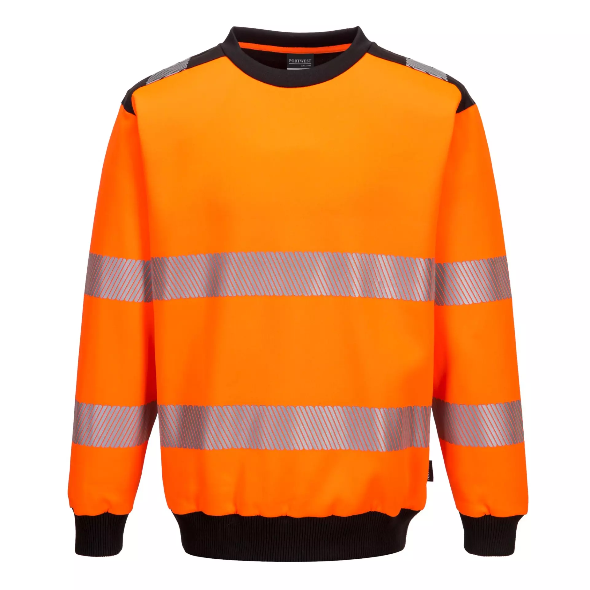 Portwest PW379OBR, PW3 Hi-Vis Sweatshirt, Orange/Schwarz